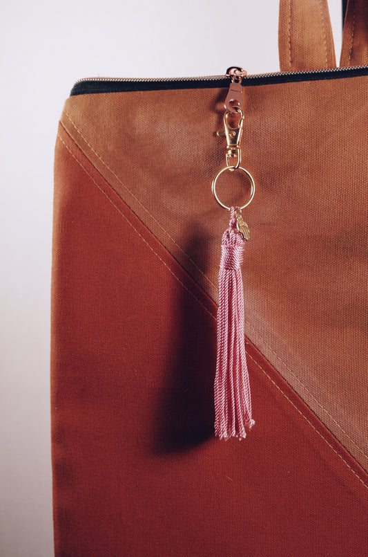 tassel keychain with gold charm